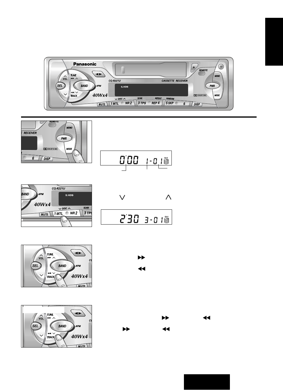 Cd changer basics, Selecting a disc, Selecting a track | Searching a track | Panasonic CQ-R221U User Manual | Page 17 / 76