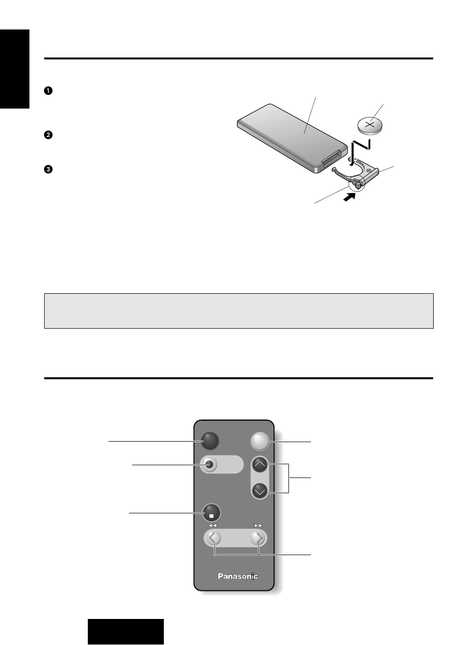 Remote control unit preparation, Main controls, Battery installation | Panasonic CQ-R221U User Manual | Page 20 / 76