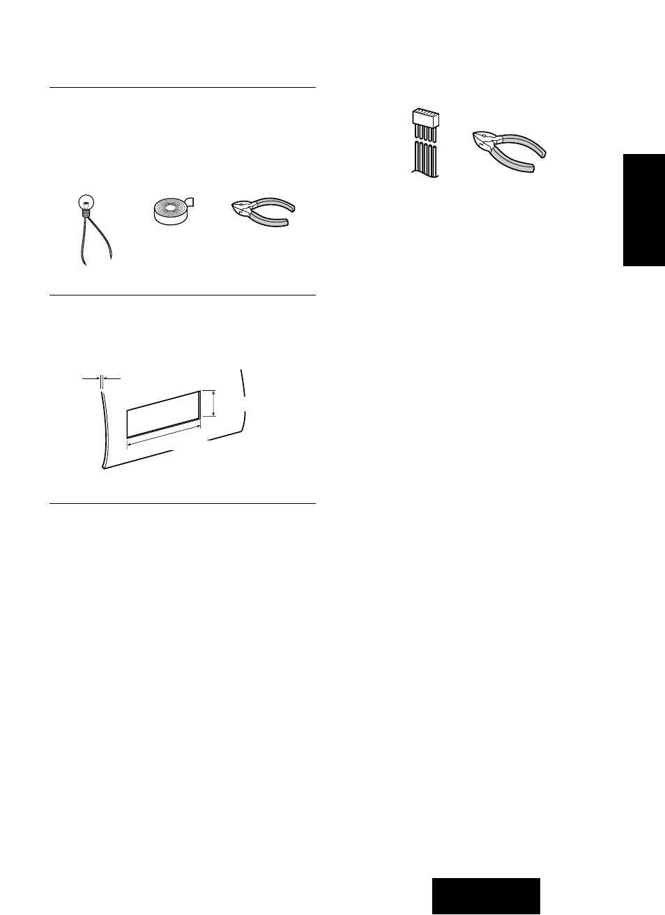 Outils requis, Dégagement requis dans le tableau de bord, Identification des fils | Panasonic CQ-R221U User Manual | Page 43 / 76