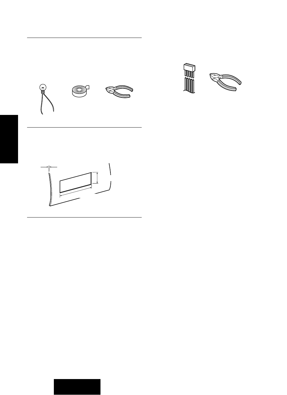 Guía de instalación, Continuación, Herramientas necesarias | Especificaciones del tablero de instrumentos, Identificar todos los alambres | Panasonic CQ-R221U User Manual | Page 64 / 76
