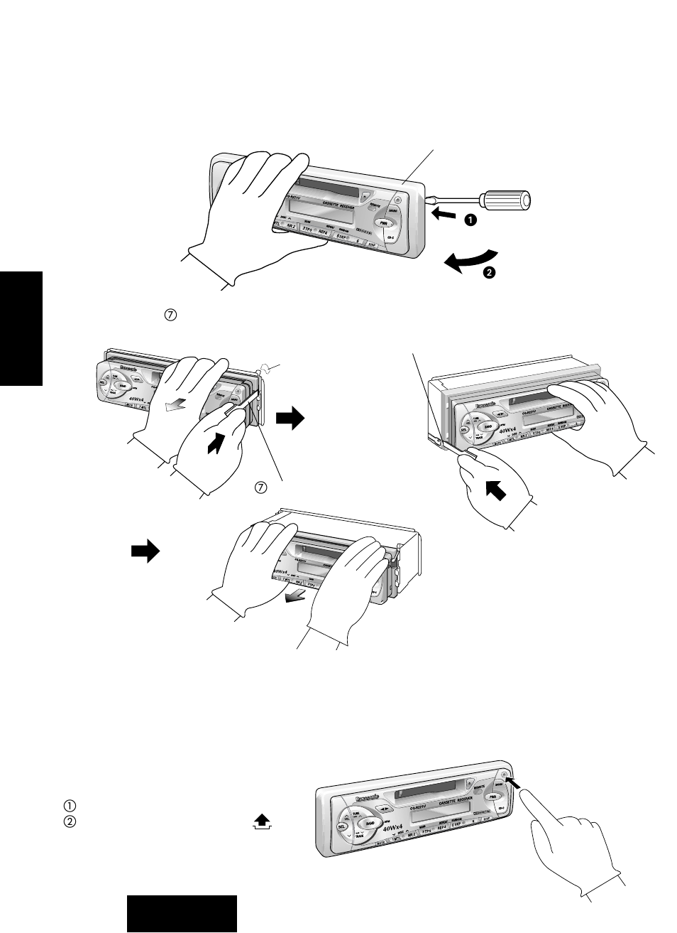 Guía de instalación, Para quitar el aparato, Sistema antirrobo | Continuación | Panasonic CQ-R221U User Manual | Page 68 / 76