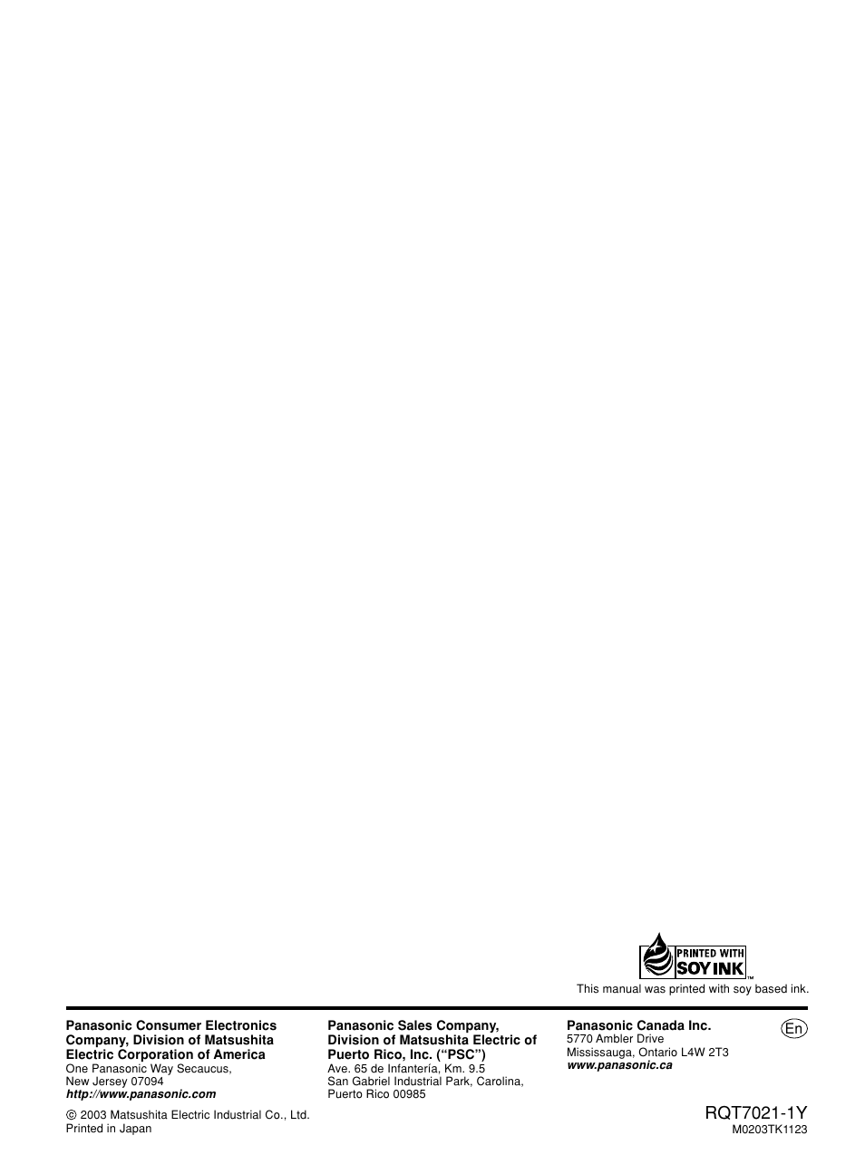 Panasonic SL-1210M5G User Manual | Page 12 / 12