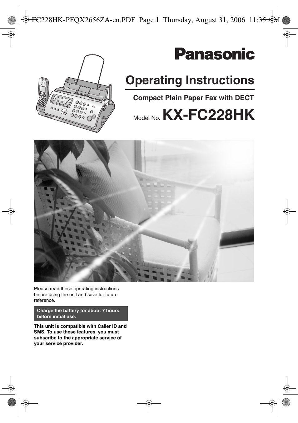 Panasonic KX-FC228HK User Manual | 80 pages