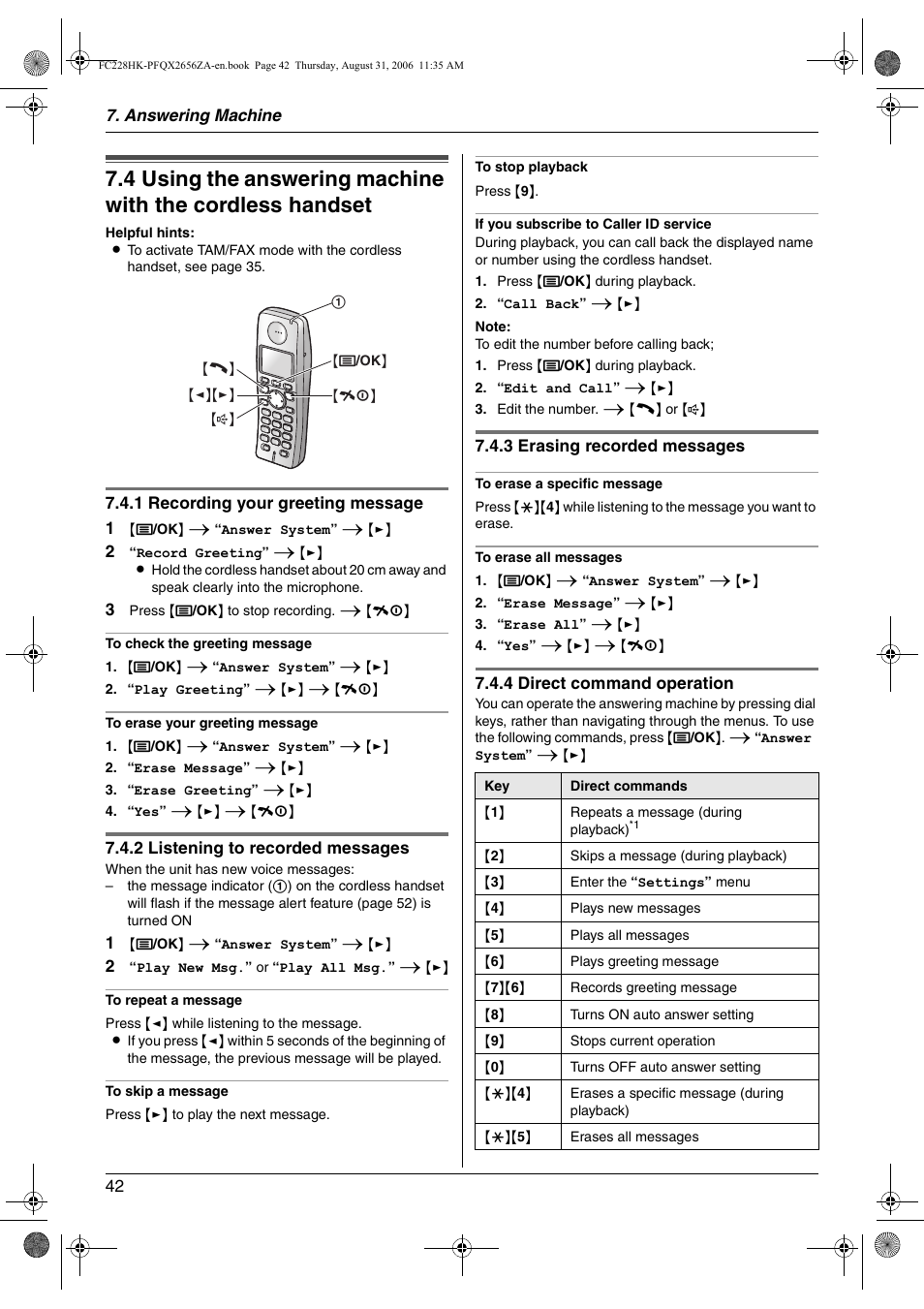 Remote operation | Panasonic KX-FC228HK User Manual | Page 42 / 80