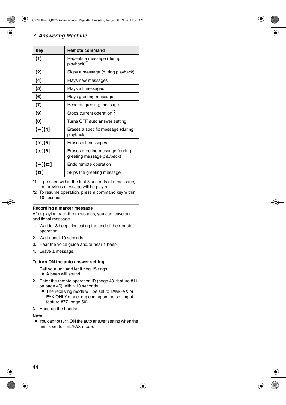 Panasonic KX-FC228HK User Manual | Page 44 / 80