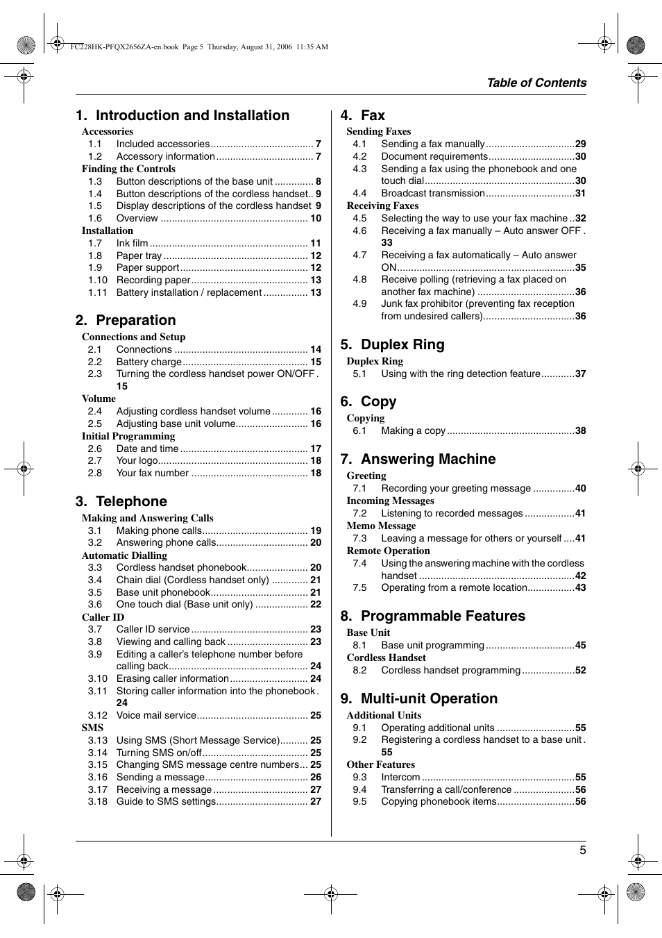 Panasonic KX-FC228HK User Manual | Page 5 / 80