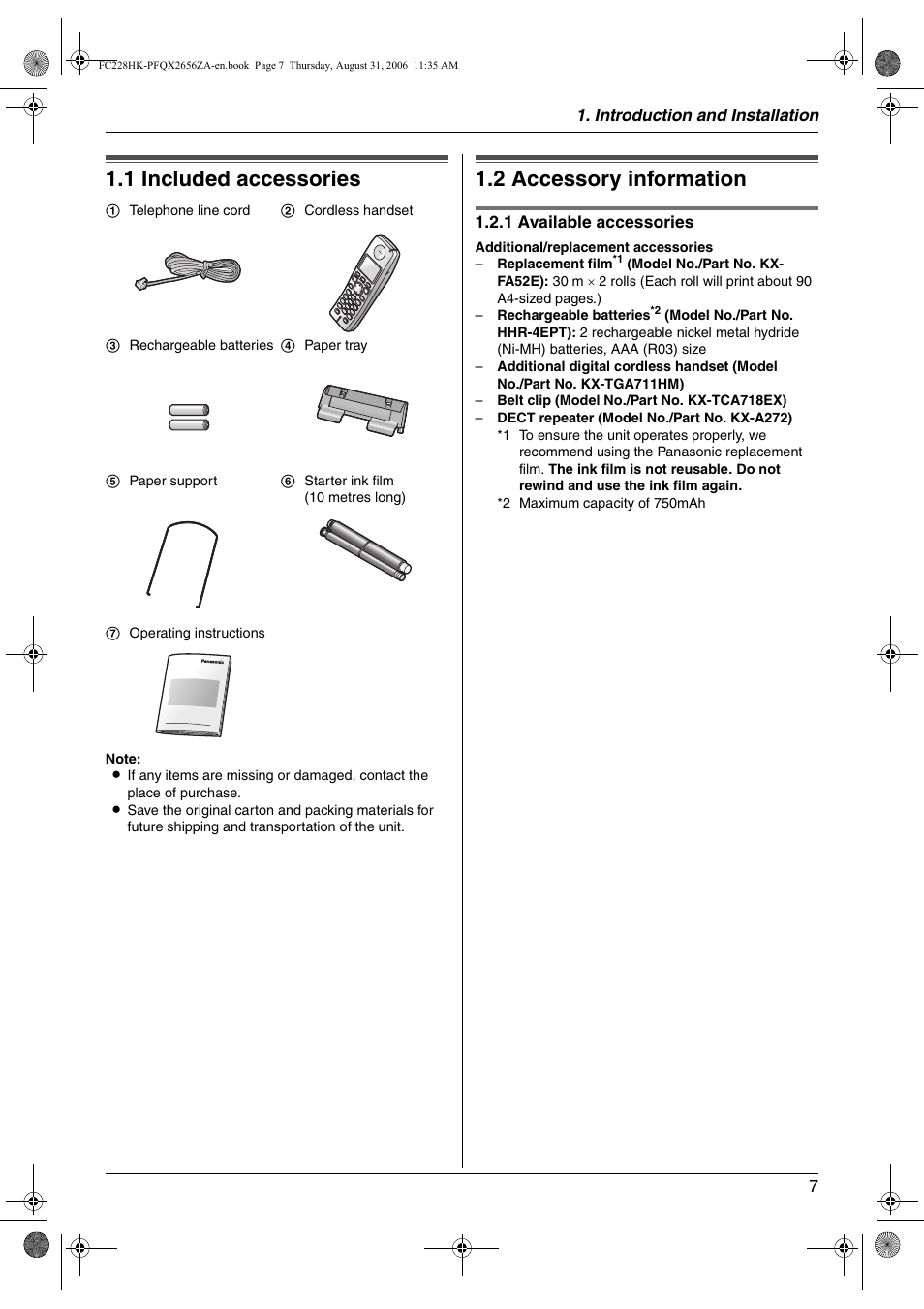 Panasonic KX-FC228HK User Manual | Page 7 / 80