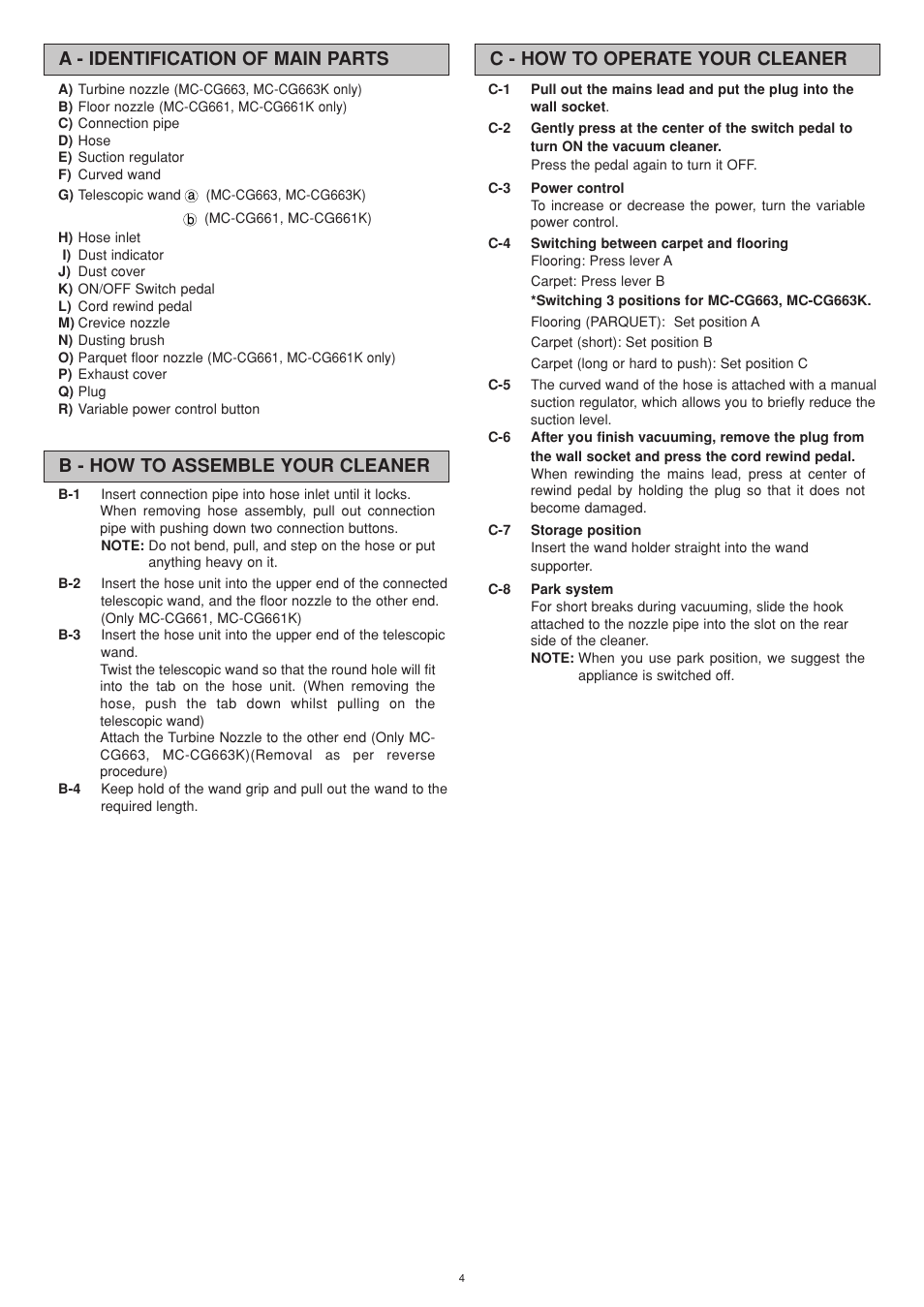Panasonic MC-CG663 User Manual | Page 6 / 8