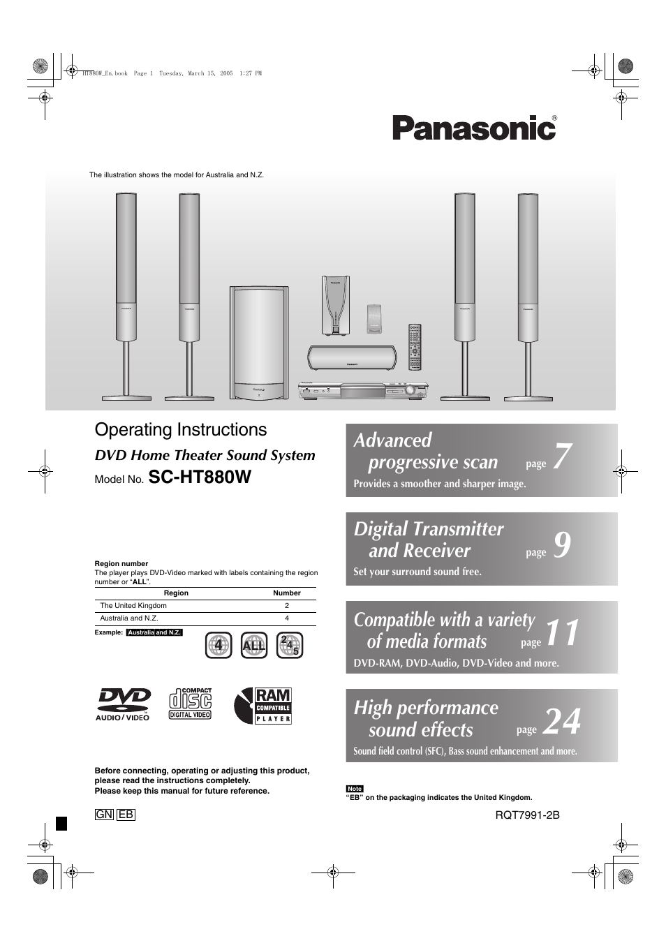 Panasonic SC-HT880W User Manual | 36 pages