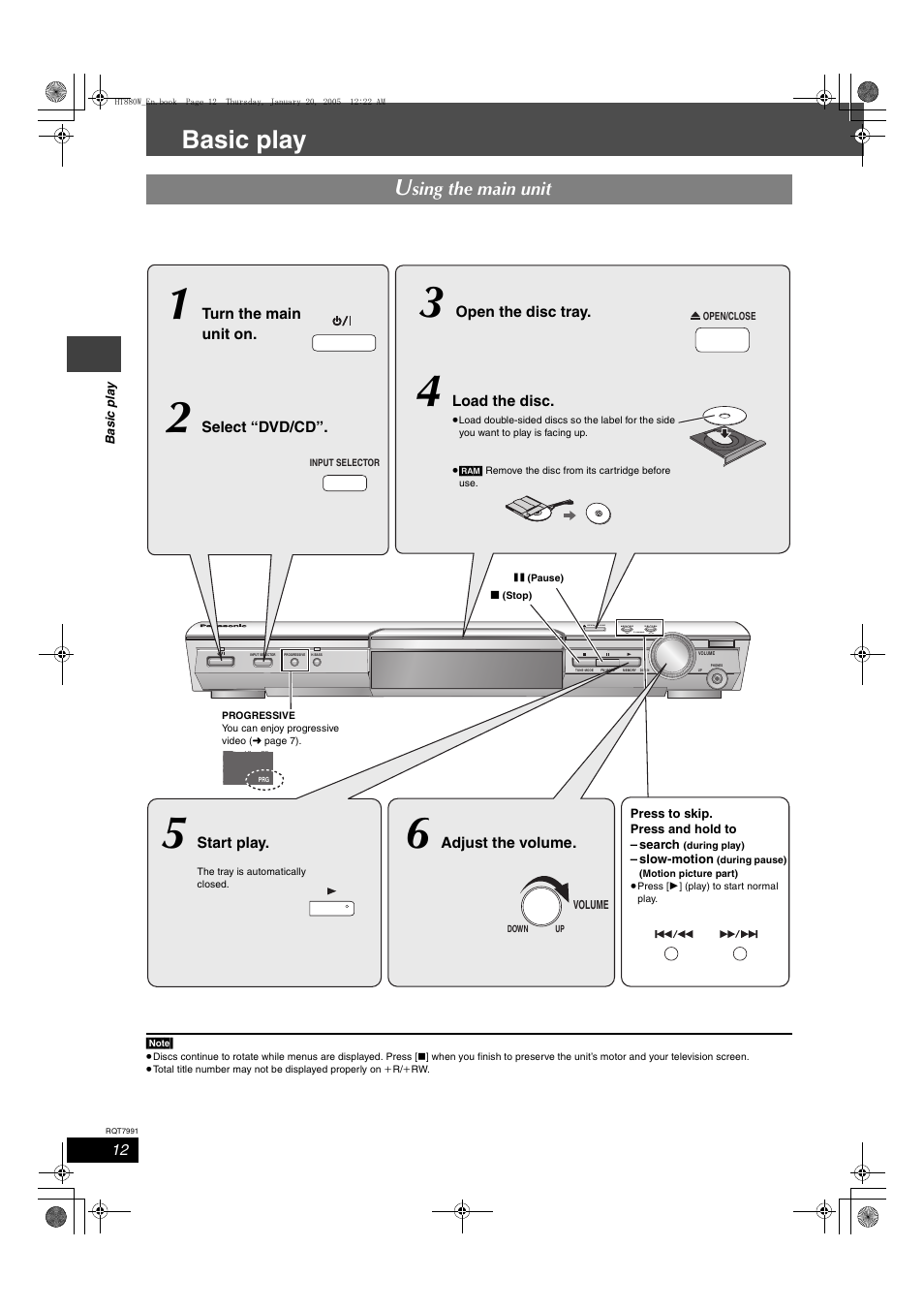 Basic play, Sing the main unit | Panasonic SC-HT880W User Manual | Page 12 / 36