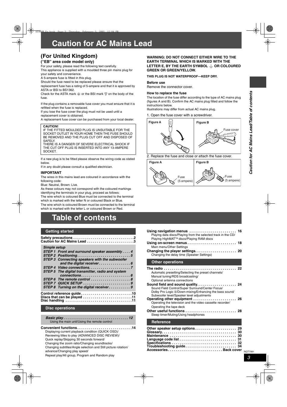 Panasonic SC-HT880W User Manual | Page 3 / 36