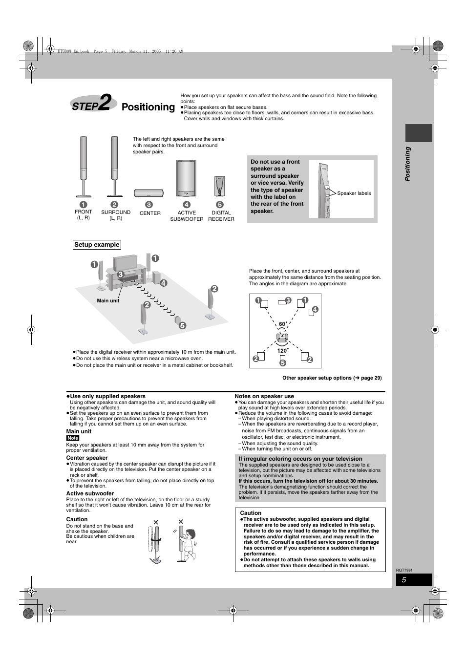 Step, Positioning | Panasonic SC-HT880W User Manual | Page 5 / 36