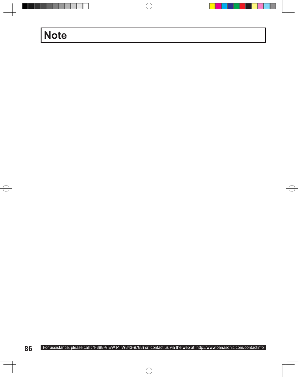 Panasonic PT-43LC14 User Manual | Page 86 / 88