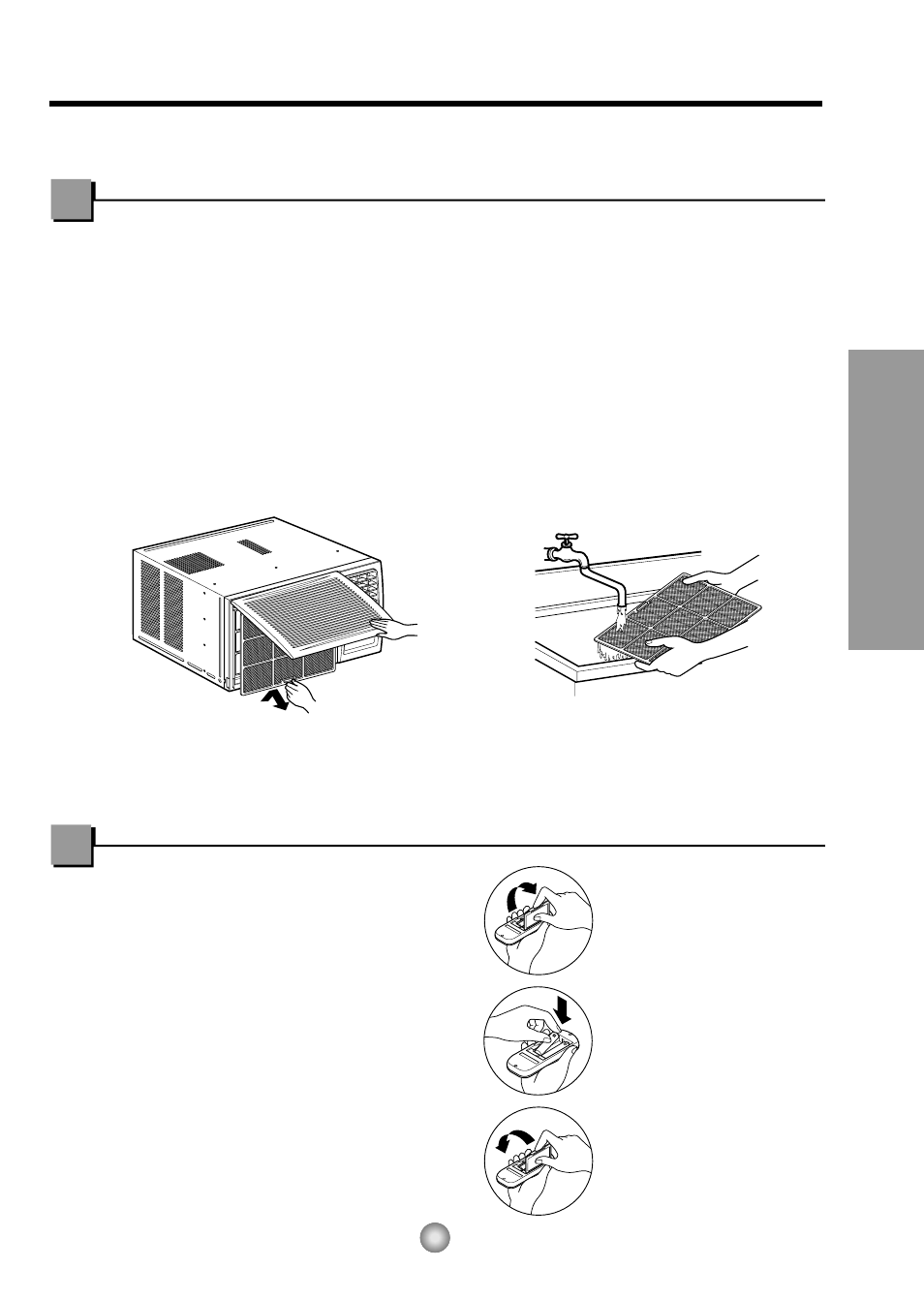 Nettoyage et entretien, Nettoyage du filtre a air, Nettoyage du filtre à air | Comment inserer les piles, Instructions de fonctionnement | Panasonic CW-C83GU User Manual | Page 25 / 56