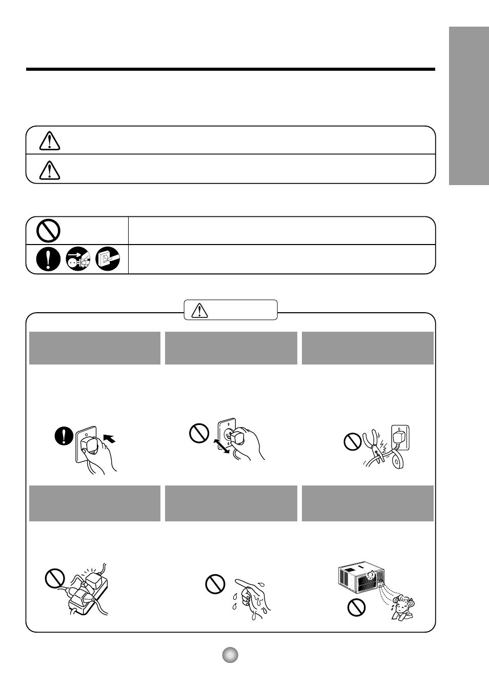 Safety precautions, Caution, Warning | Panasonic CW-C83GU User Manual | Page 3 / 56