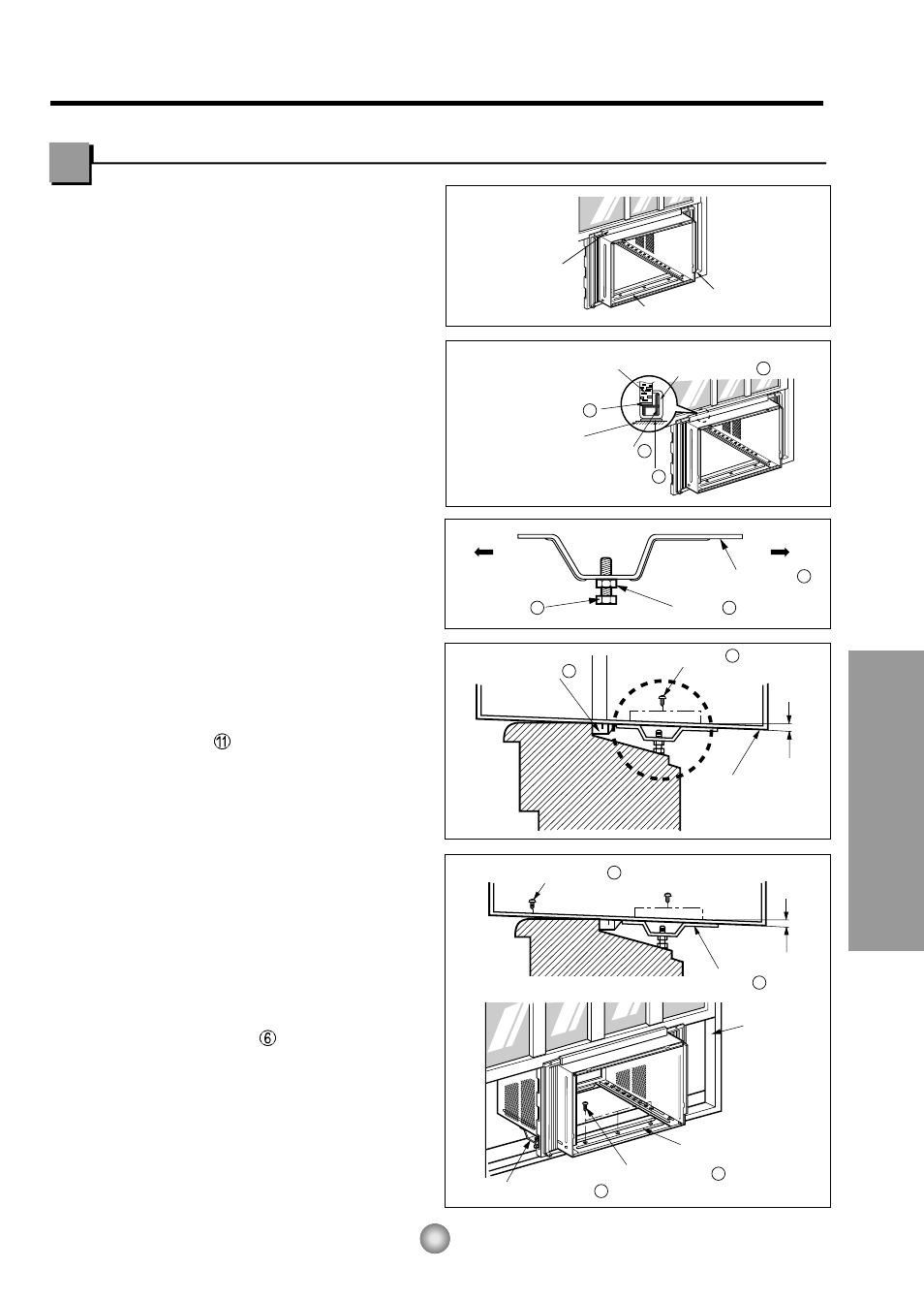 Instalacion del gabinete, Instalación del gabinete, Características e instalacion | Panasonic CW-C83GU User Manual | Page 45 / 56