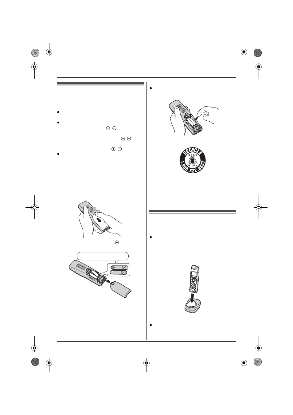Battery installation and replacement, Battery charge | Panasonic KX-TG9391 User Manual | Page 15 / 60