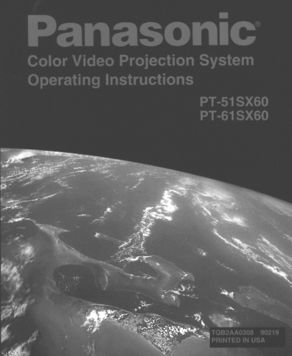Panasonic PT 51SX60 User Manual | 48 pages