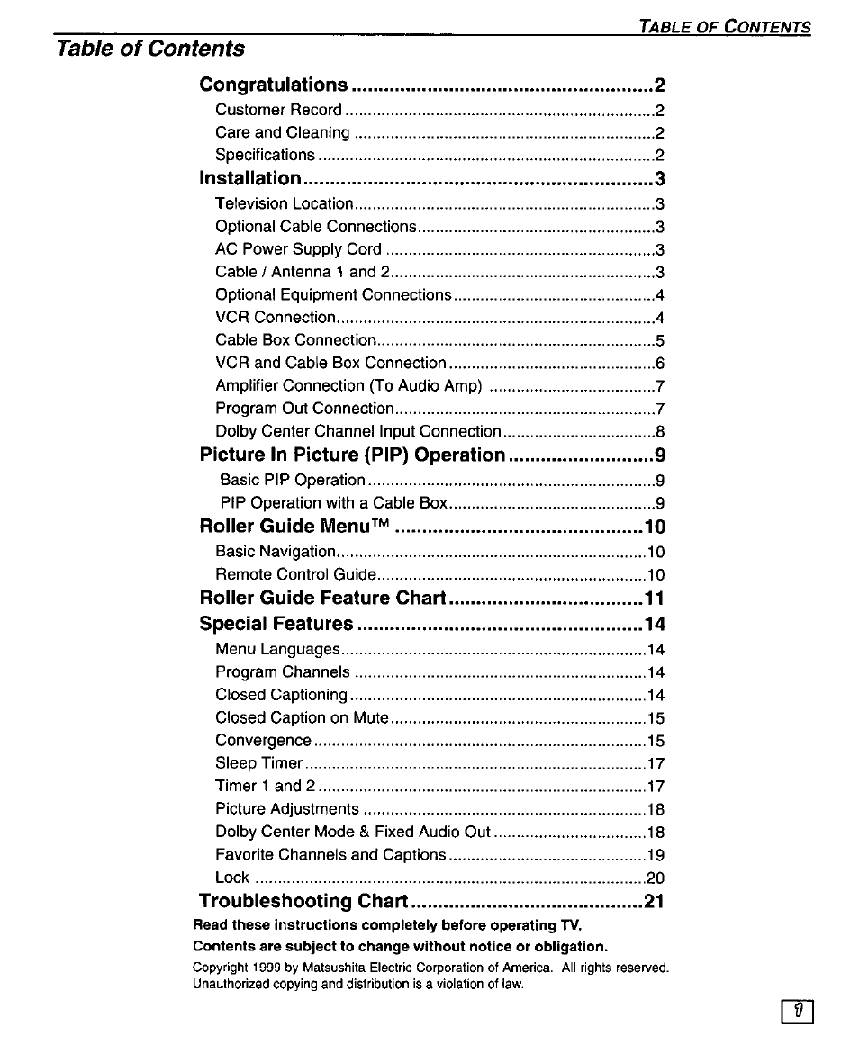 Panasonic PT 51SX60 User Manual | Page 3 / 48