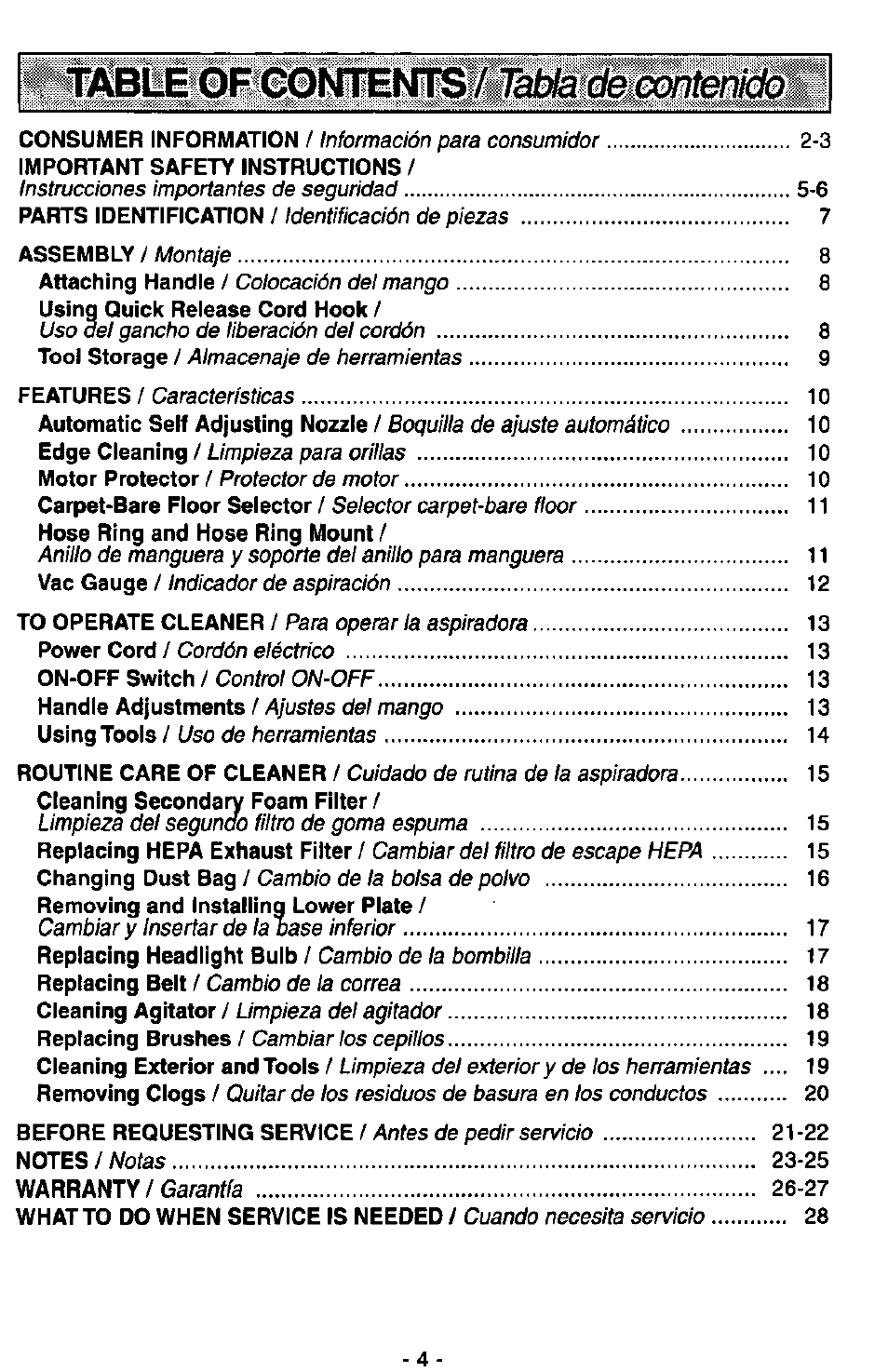 Panasonic QUICKDRAW MC-V7367 User Manual | Page 4 / 28
