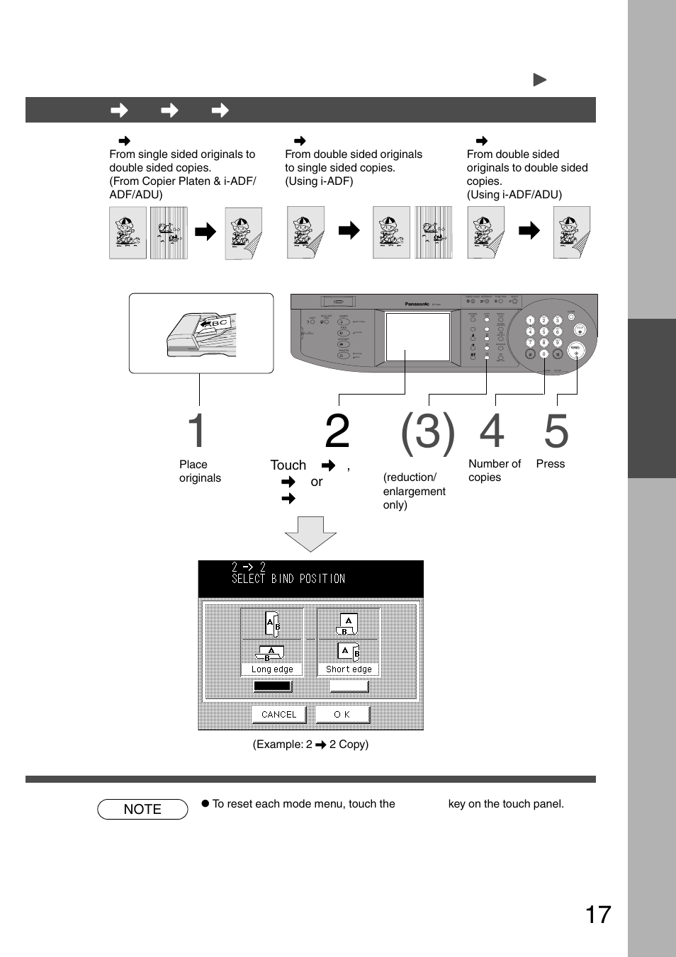 1 \ 2/2 \ 1/2 \ 2 copy, 2 copy, Procedure | Making copies | Panasonic DP-2500 User Manual | Page 17 / 73