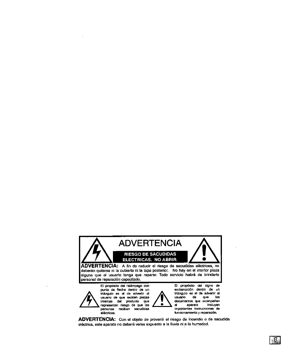 Advertencia | Panasonic CT-32D20U User Manual | Page 25 / 44