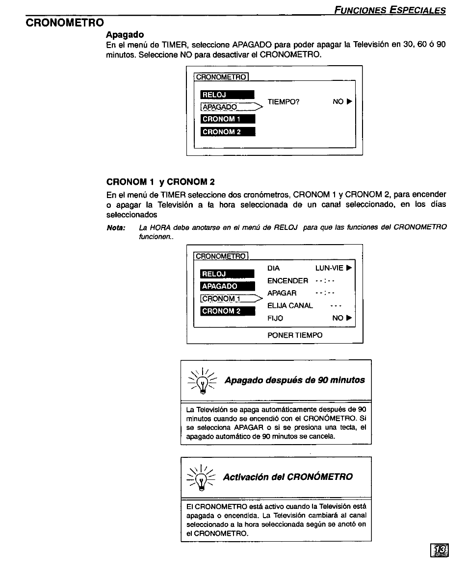 Cronometro | Panasonic CT-32D20U User Manual | Page 37 / 44