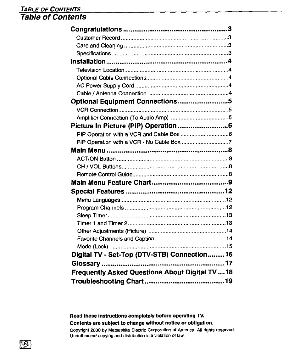 Panasonic CT-32D20U User Manual | Page 4 / 44