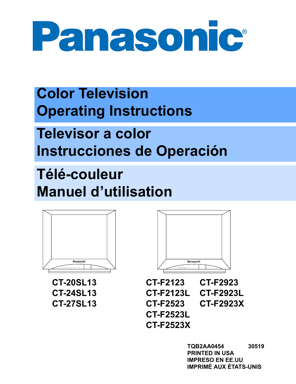 Panasonic CT-20SL13 User Manual | 73 pages