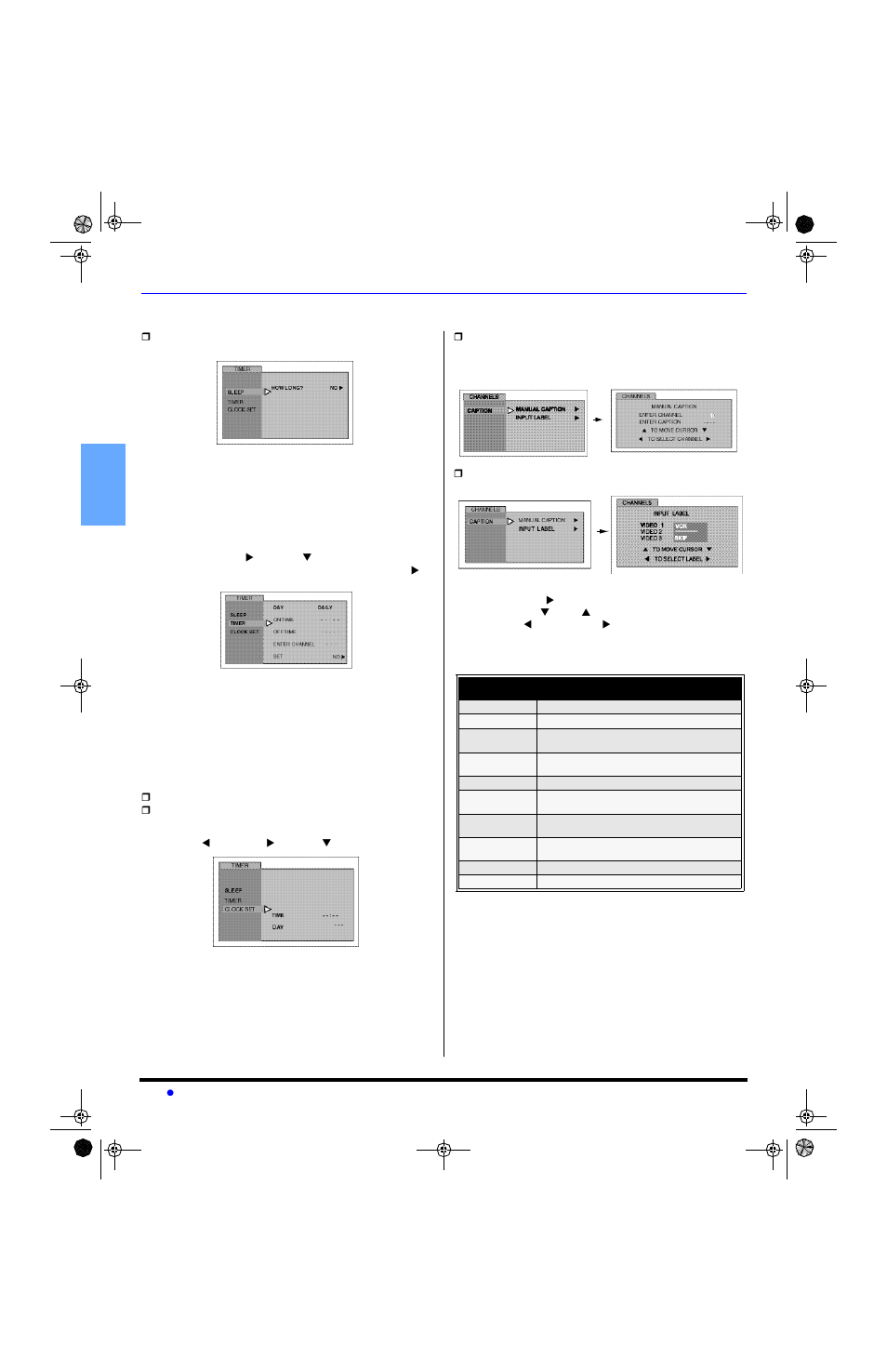 Timer, Channels, En g l is h timer | Panasonic CT-20SL13 User Manual | Page 14 / 73