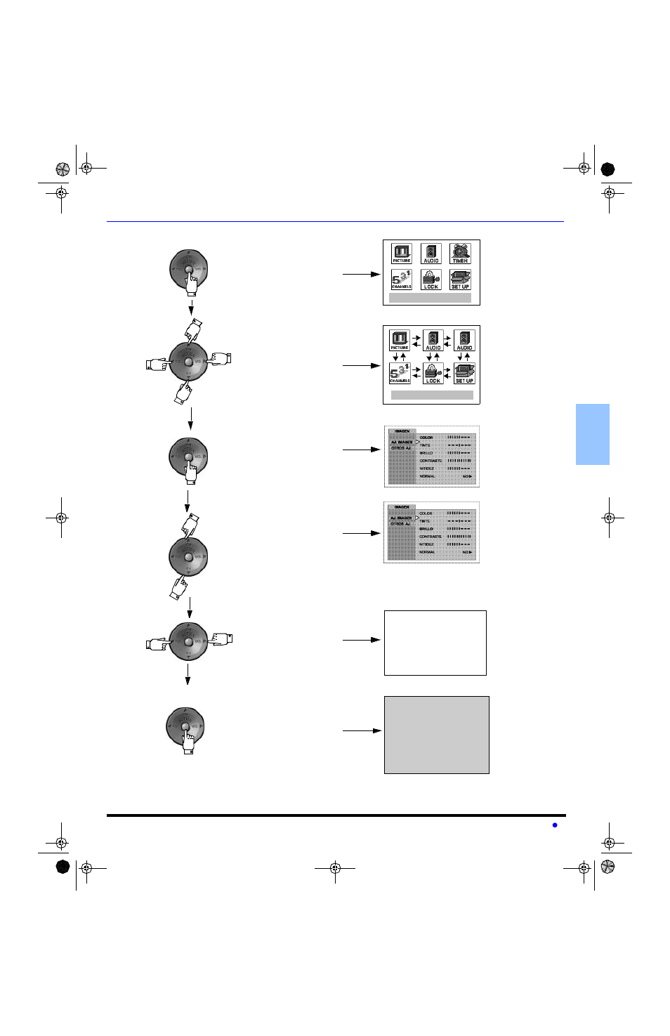 Navegacion del menu de iconos | Panasonic CT-20SL13 User Manual | Page 33 / 73