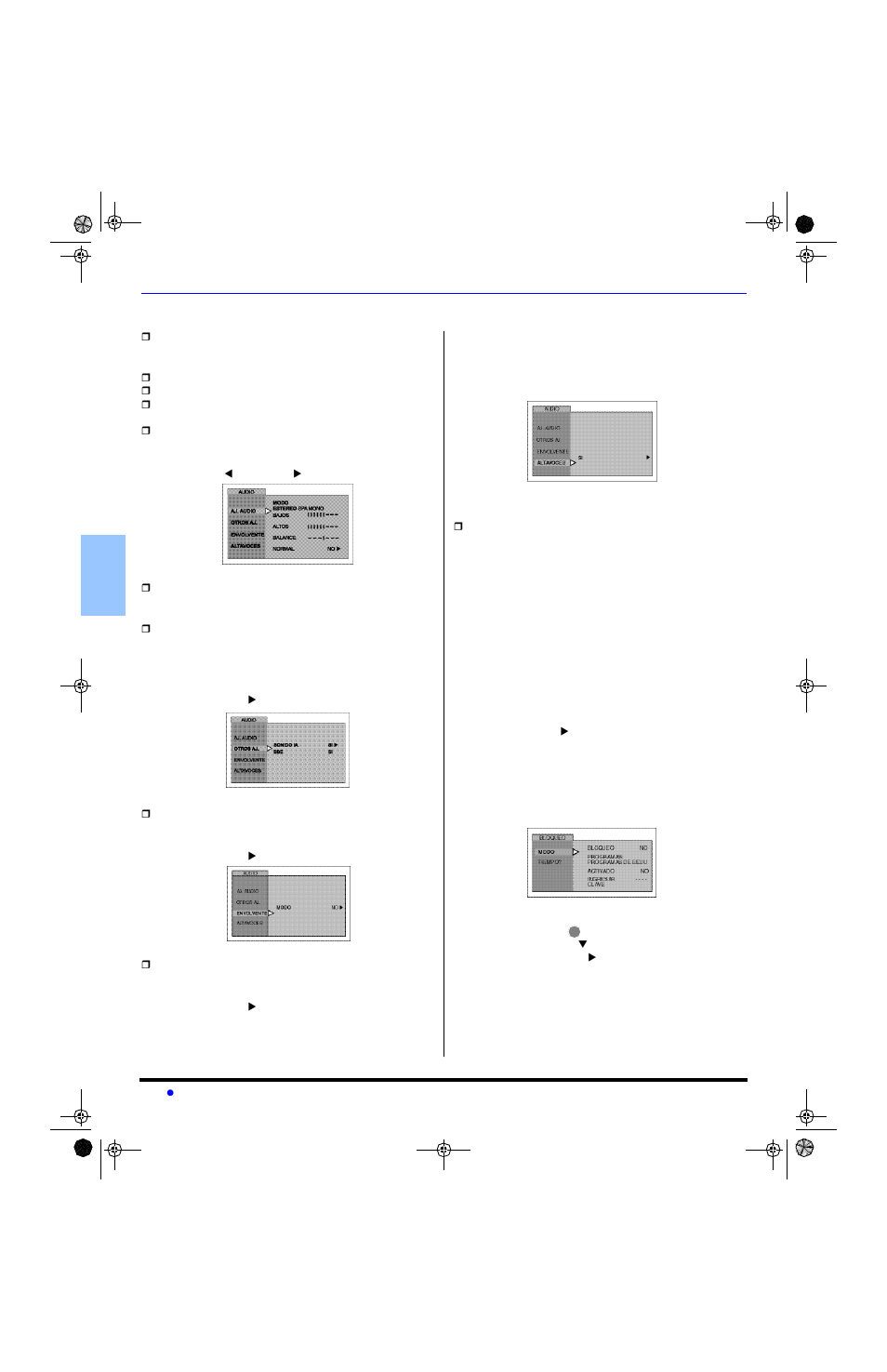Audio, Bloqueo | Panasonic CT-20SL13 User Manual | Page 36 / 73