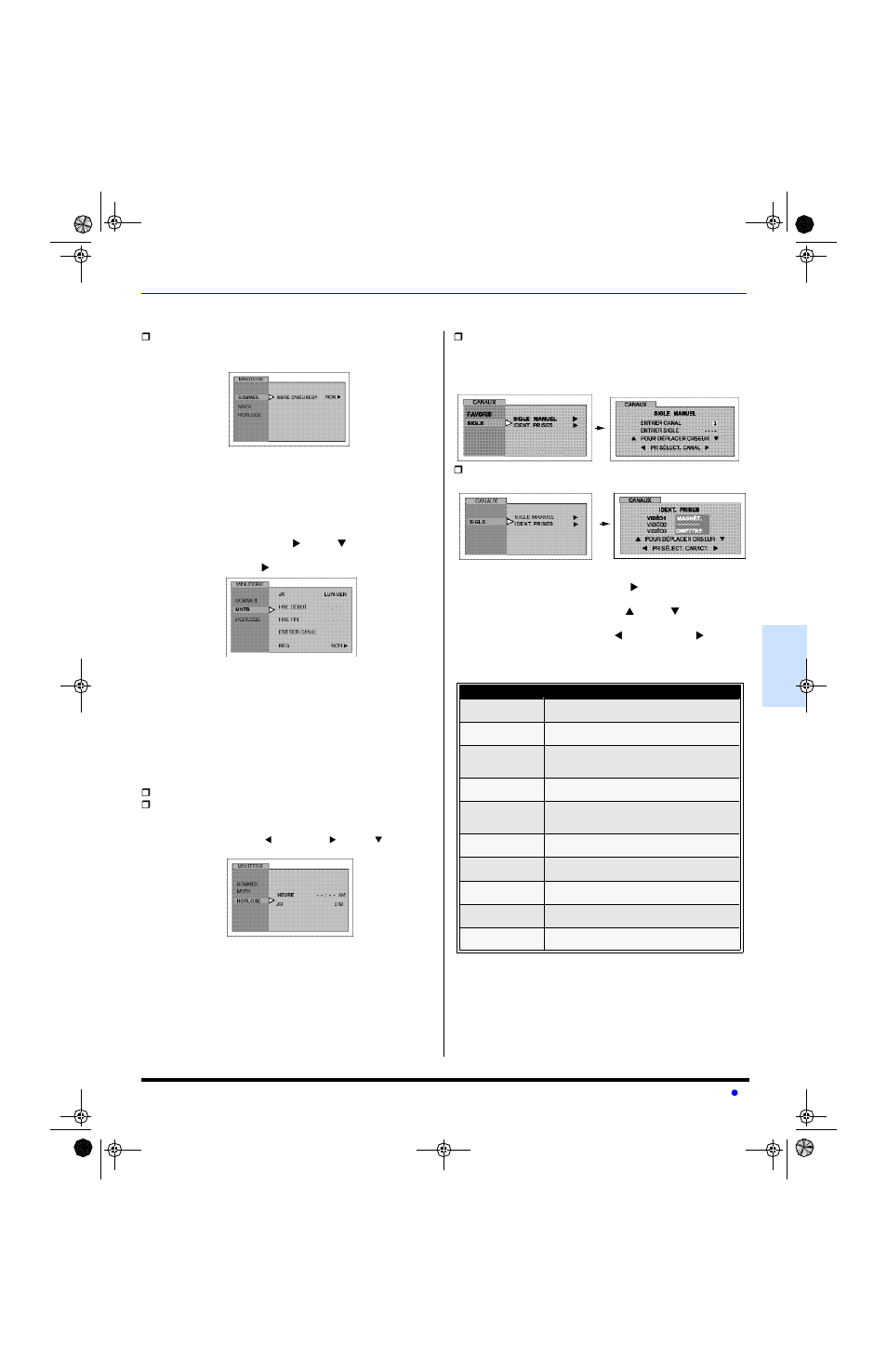 Minuterie, Canaux | Panasonic CT-20SL13 User Manual | Page 55 / 73