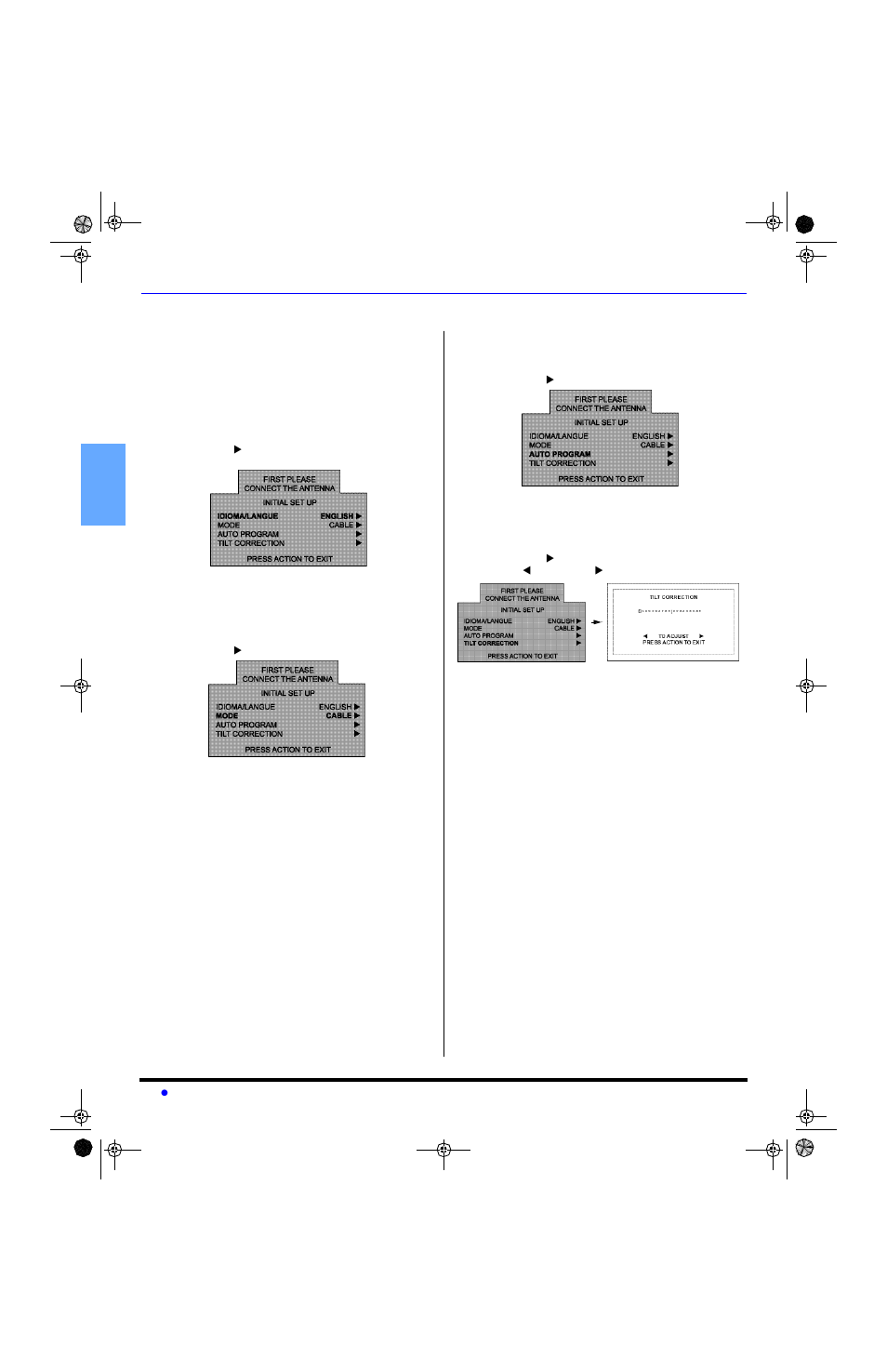 Initial set up menu | Panasonic CT-20SL13 User Manual | Page 6 / 73