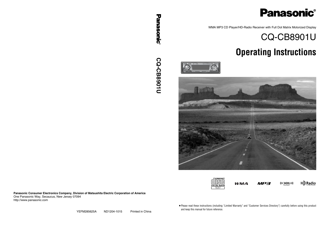 Panasonic CQ-CB8901U User Manual | 28 pages