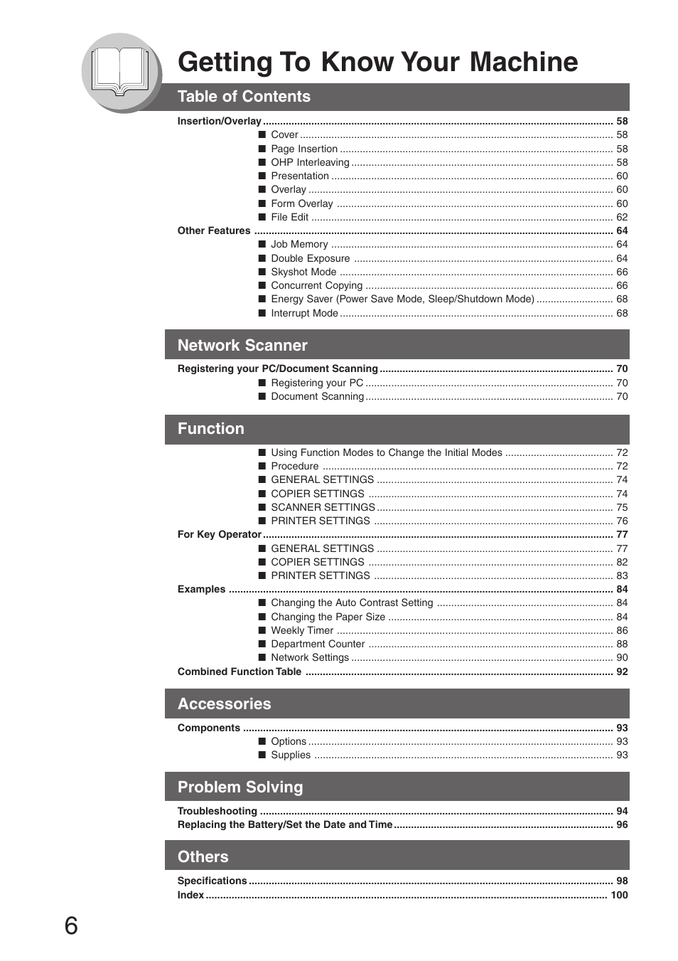 Panasonic DP-8032 User Manual | Page 6 / 104