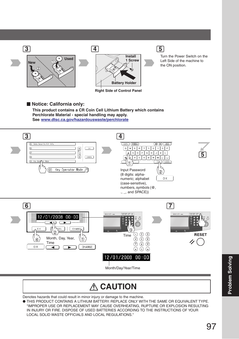 Caution | Panasonic DP-8032 User Manual | Page 97 / 104