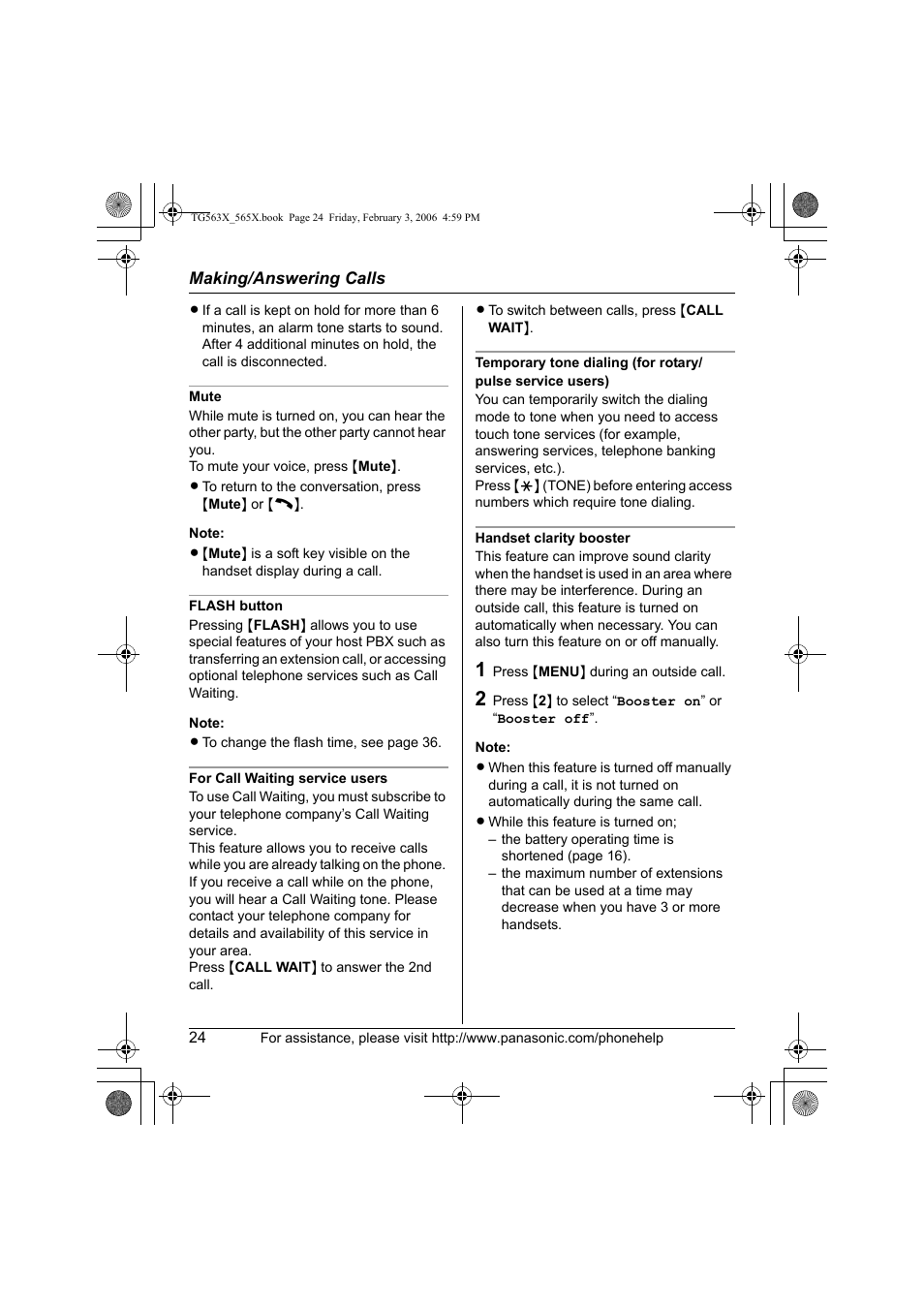 Panasonic KX-TG5634 User Manual | Page 24 / 64