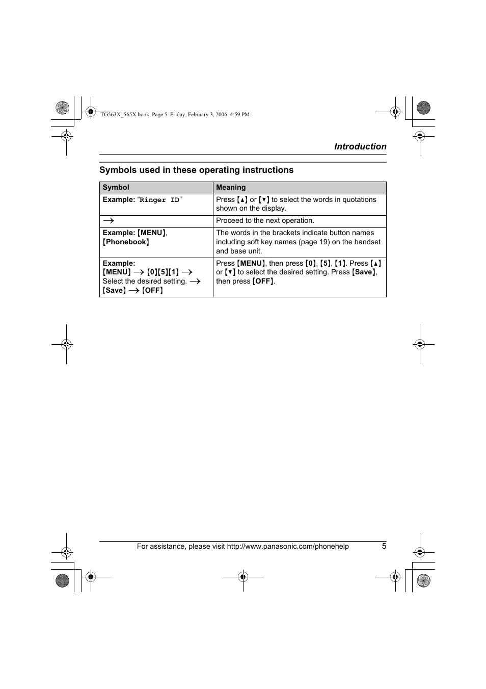 Panasonic KX-TG5634 User Manual | Page 5 / 64