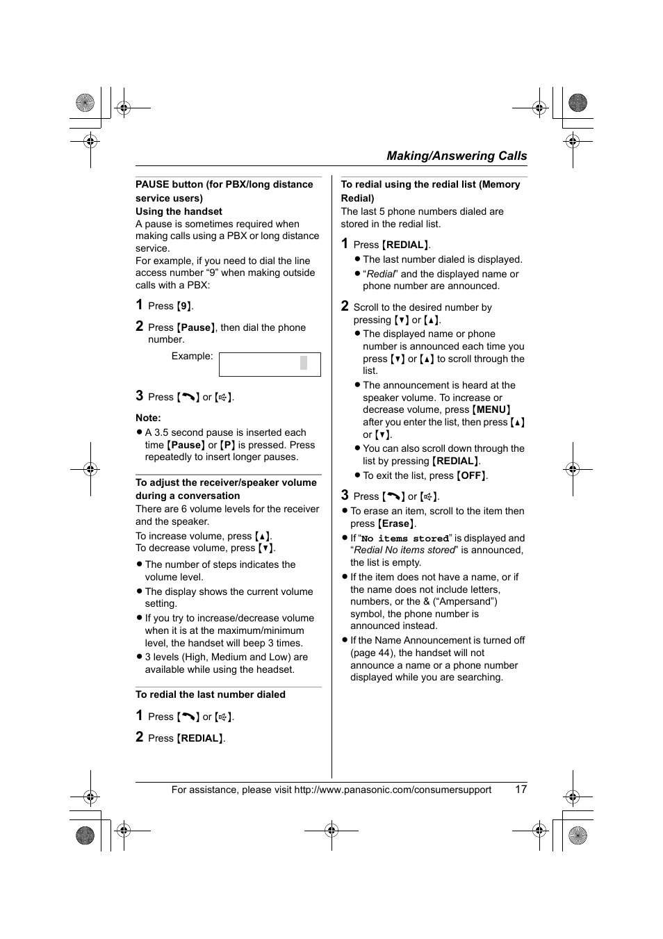 Panasonic KX-TG2388 User Manual | Page 17 / 76