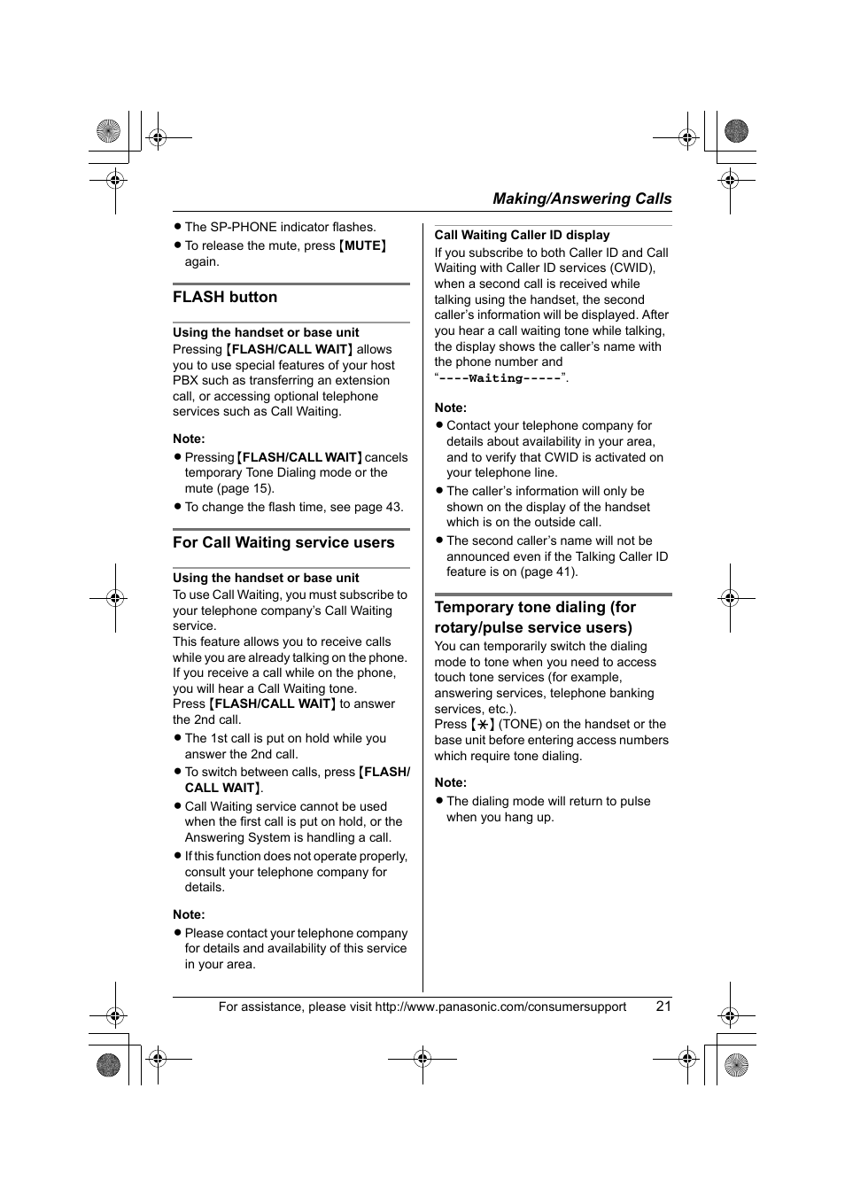 Panasonic KX-TG2388 User Manual | Page 21 / 76