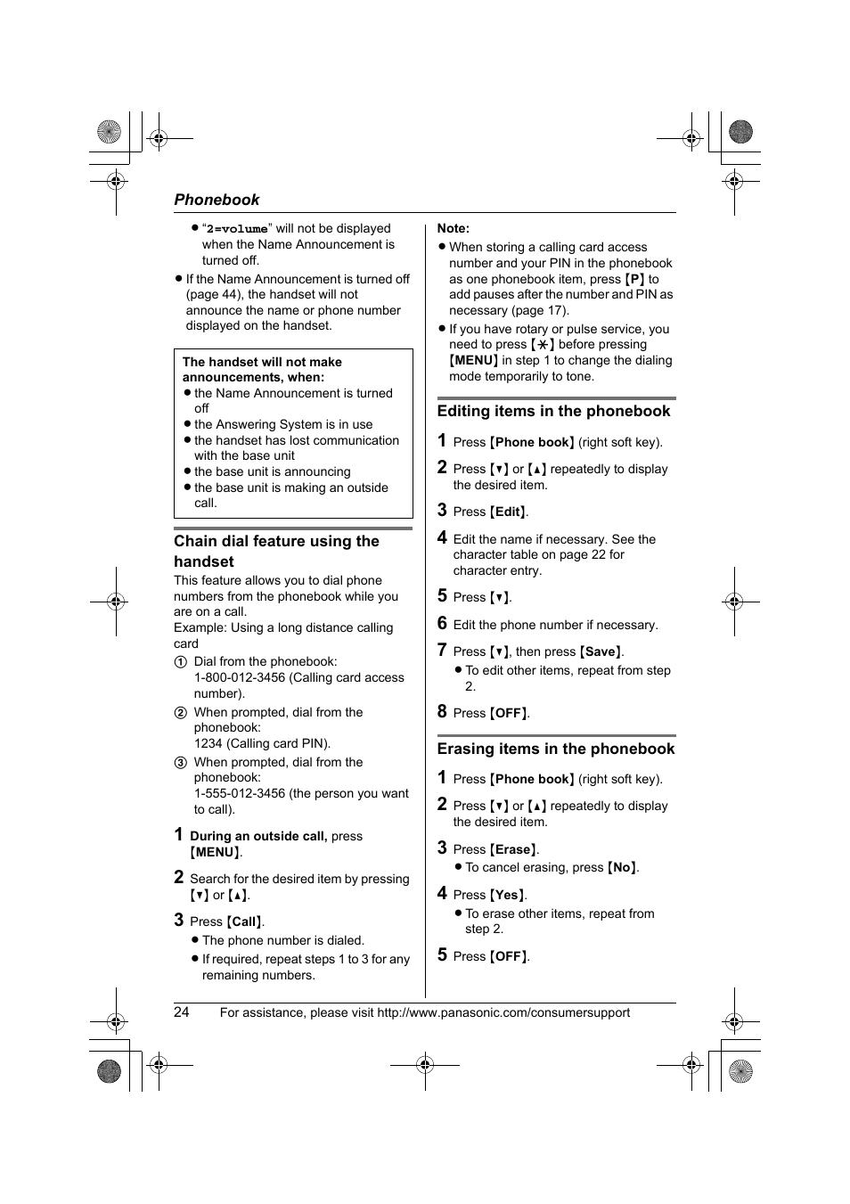 Panasonic KX-TG2388 User Manual | Page 24 / 76