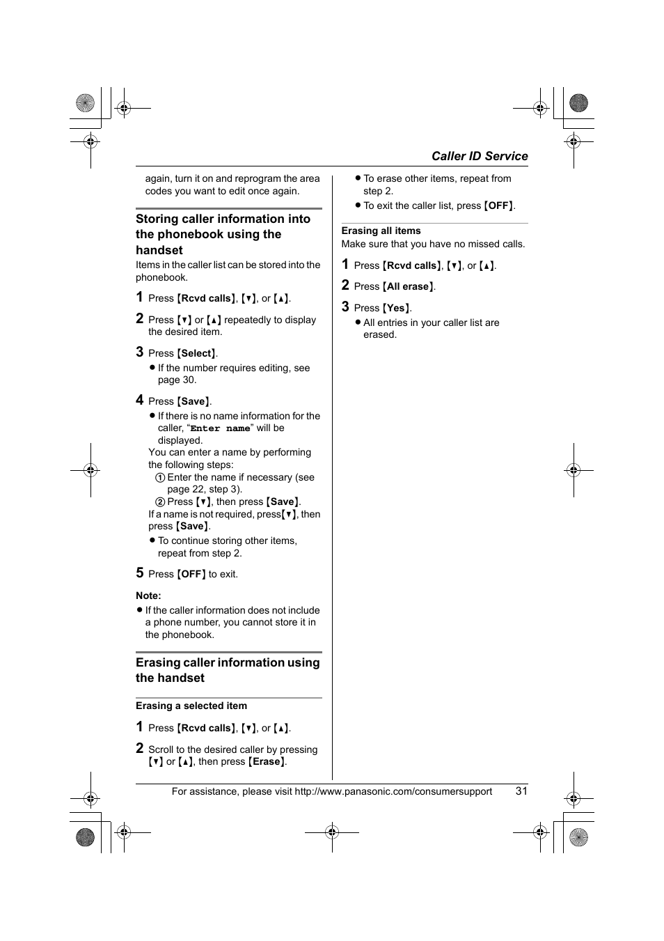 Panasonic KX-TG2388 User Manual | Page 31 / 76