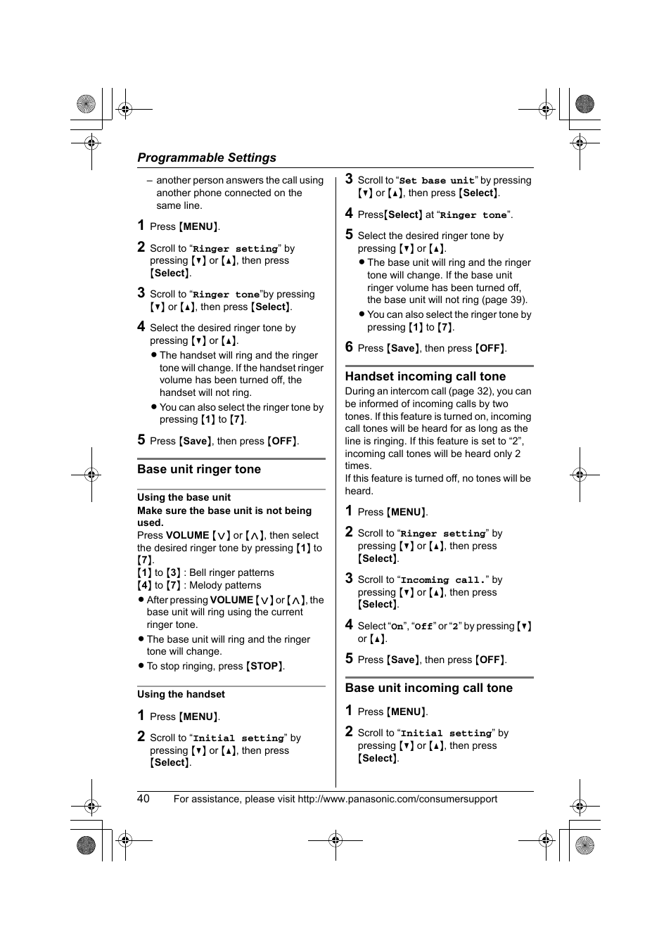 Panasonic KX-TG2388 User Manual | Page 40 / 76