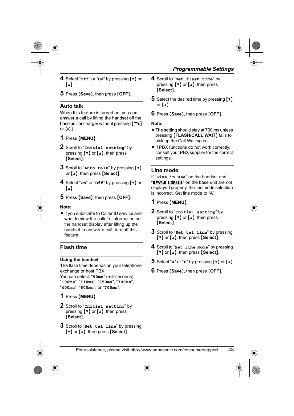 Panasonic KX-TG2388 User Manual | Page 43 / 76