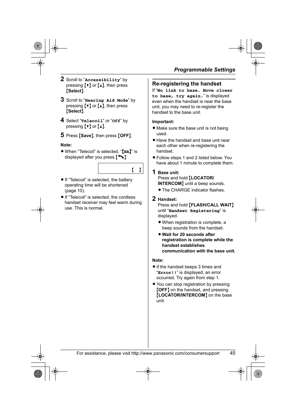 Panasonic KX-TG2388 User Manual | Page 45 / 76