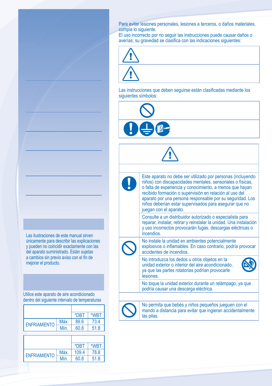 Precauciones de seguridad | Panasonic CU-S9JKU User Manual | Page 10 / 20