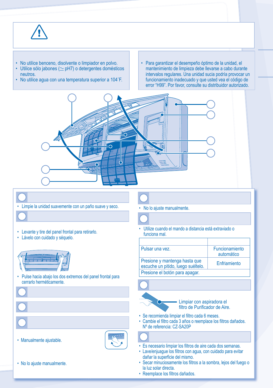 Unidad interior | Panasonic CU-S9JKU User Manual | Page 13 / 20