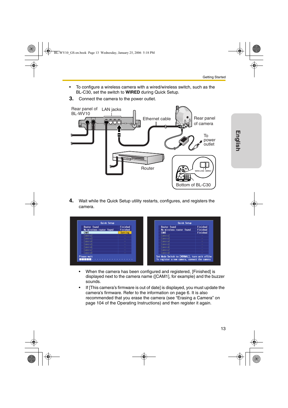 English | Panasonic BL-WV10 User Manual | Page 13 / 132