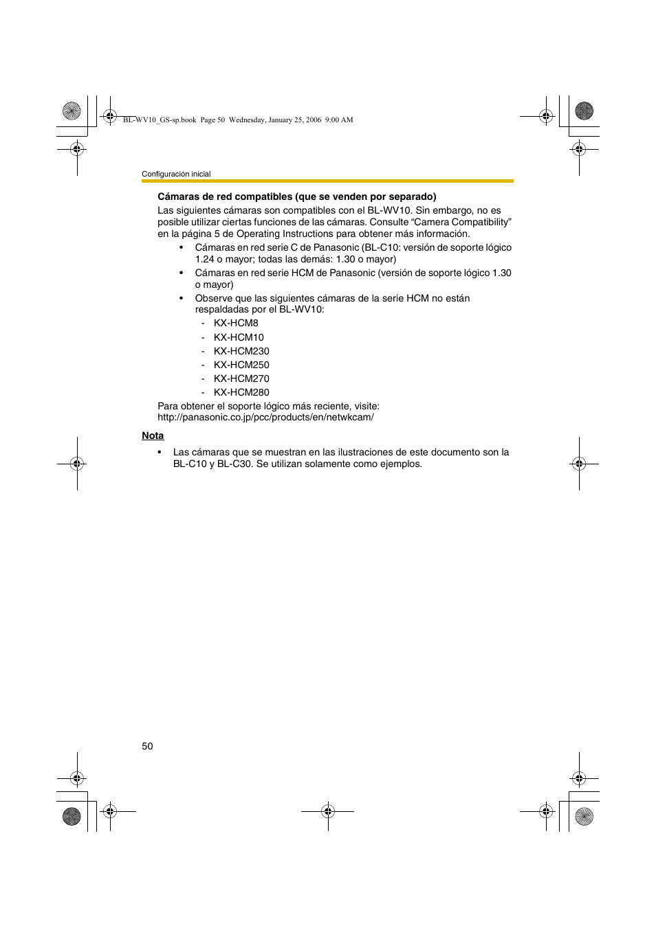 Panasonic BL-WV10 User Manual | Page 50 / 132
